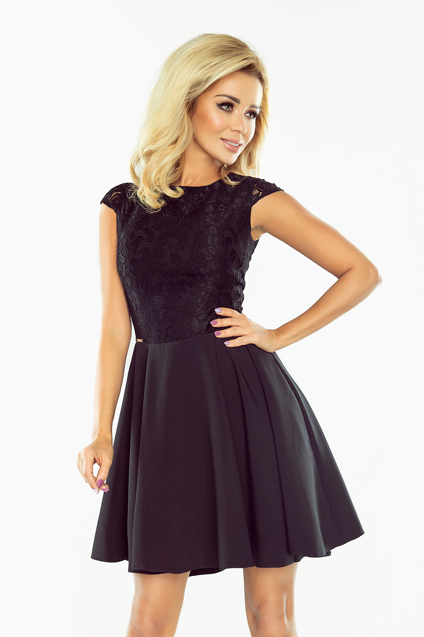 157-2 Dress MARTA with lace - black - Numoco EN