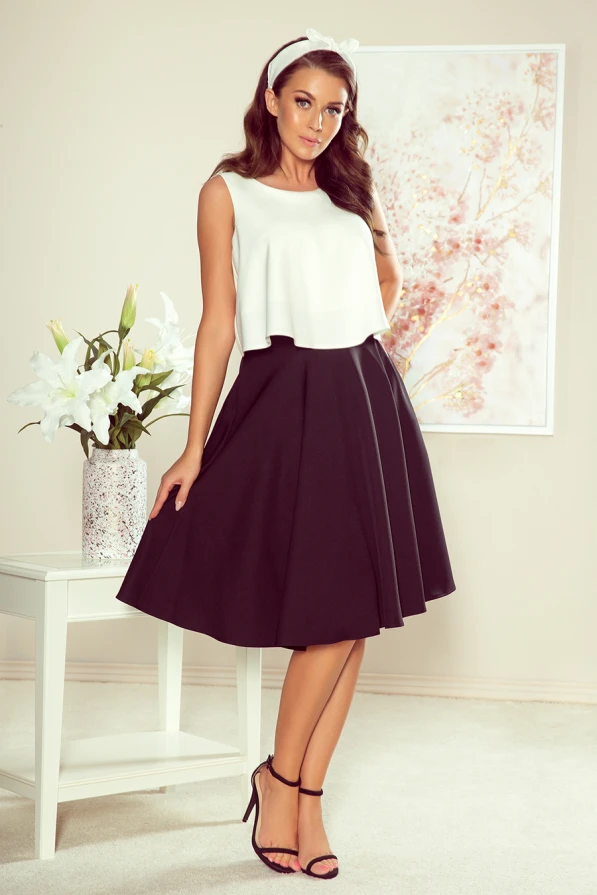 266-2 Midi skirt with pockets - black